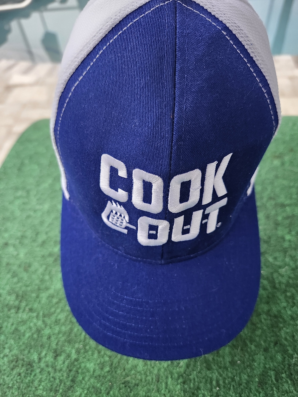 Blue 'Cook Out' Embroidered Trucker Hat